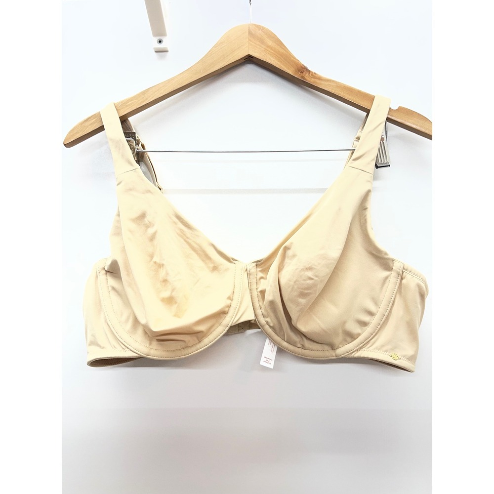 Cacique Women Beige Unlined Underwire Bra Adjustable Straps 42C 0691007